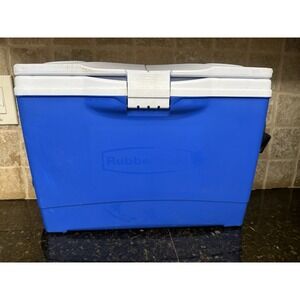 Rubbermaid THE SLIM COOLER BLUE Shoulder Strap Dual Lids & Cup Holders 13 qt
